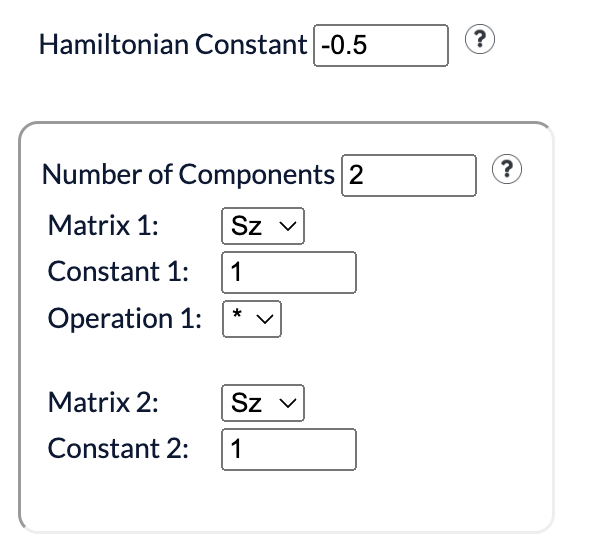 1-dimensional Ising model setup