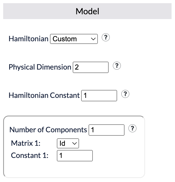 Model input section